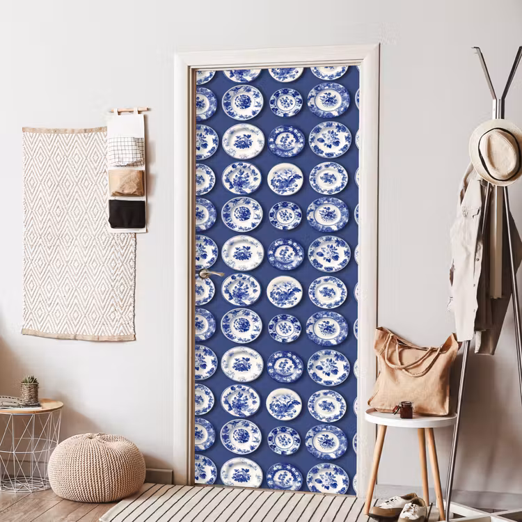 Borden - Floraal - Blauw deurposter klein 289 -sfeer6