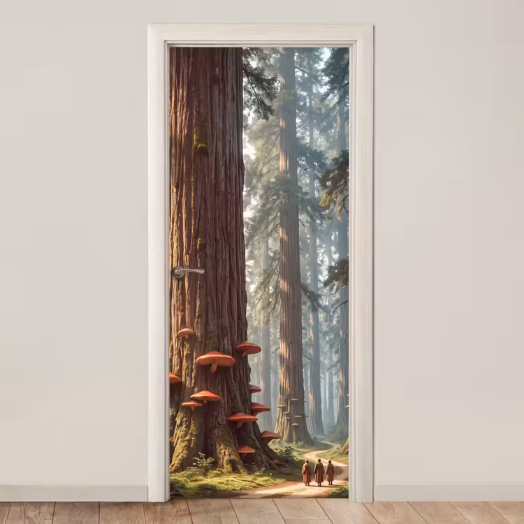 Deursticker - Bos - Bomen - Natuur - Bos - Bomen - Natuur deurposter klein
