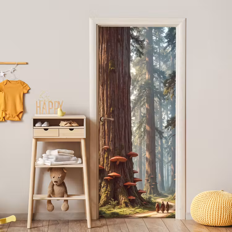 Deursticker - Bos - Bomen - Natuur - Bos - Bomen - Natuur deurposter klein