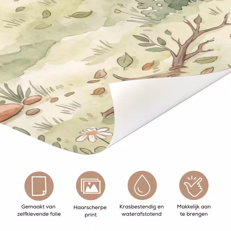 Bos - Dieren - Groen deurposter klein -closeup_NL