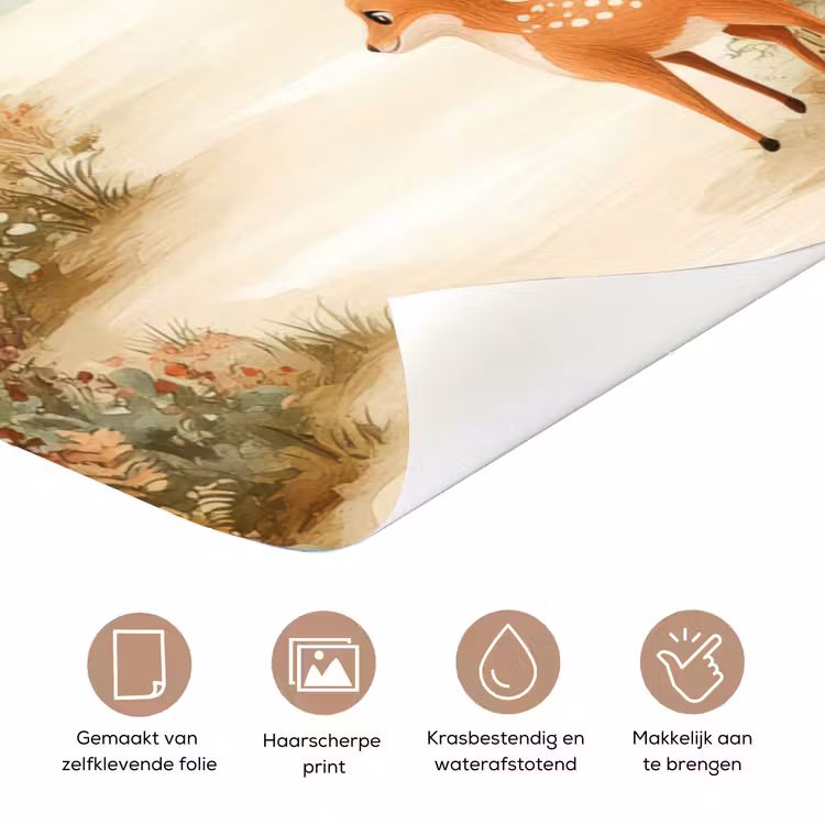 Bos - Herfst - Bosdieren - Beer - Vos deurposter klein -closeup_NL