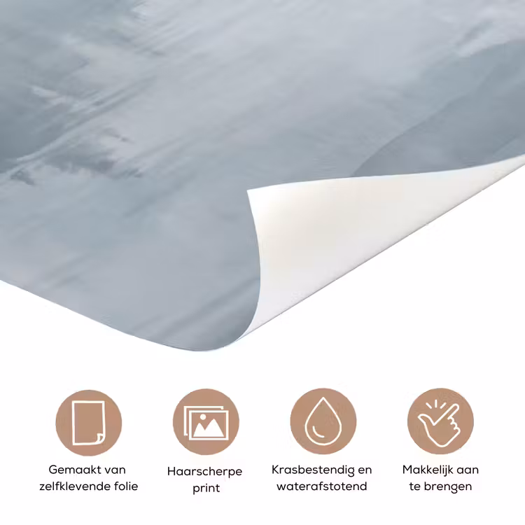 Bos - Meer - Mist - Natuur - Grijs deurposter klein -closeup_NL