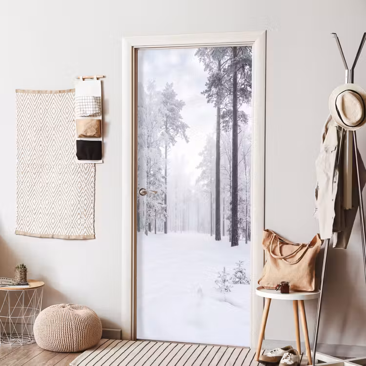 Bos - Sneeuw - Pad - Winter - Stilte deurposter klein -sfeer6