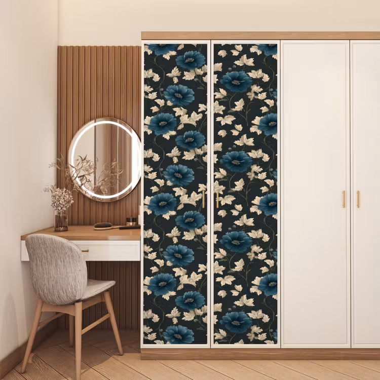Botanisch - Bloemen - Blauw deurposter klein 289 -sfeer3
