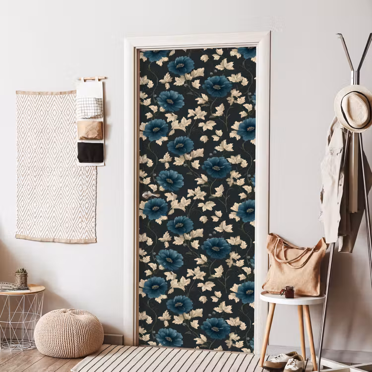 Botanisch - Bloemen - Blauw deurposter klein 289 -sfeer6