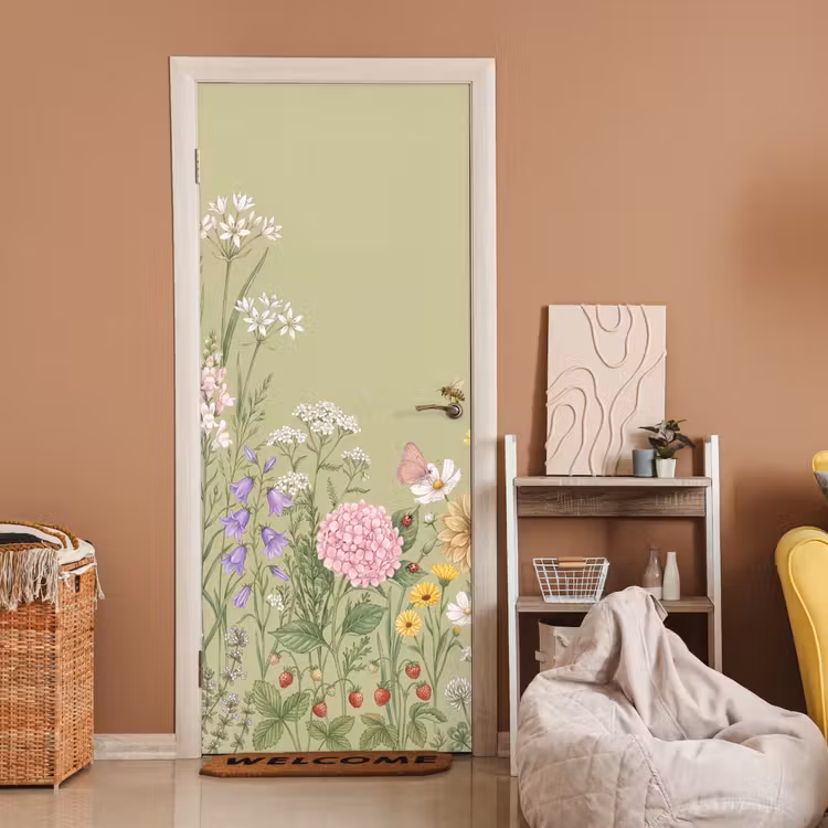 Botanisch - Bloemen - Kleurrijk deurposter klein -sfeer1