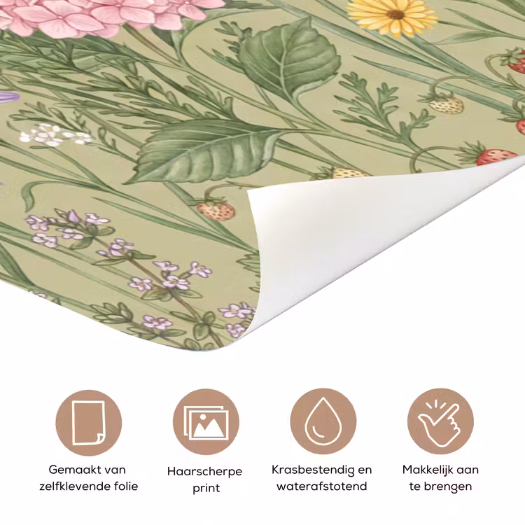 Botanisch - Bloemen - Kleurrijk deurposter klein -closeup_NL