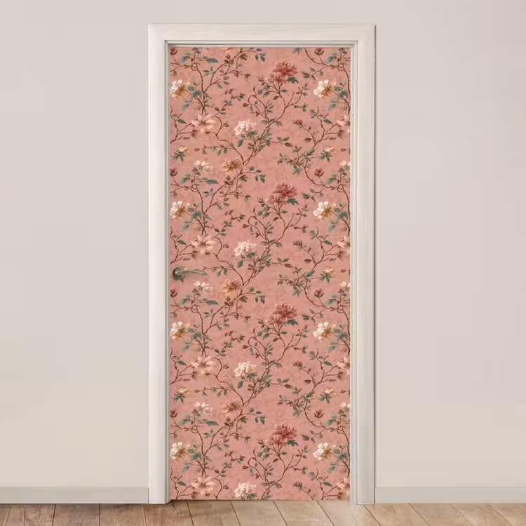 Botanisch - Bloemen - Roze deurposter klein 289 -3d_beige
