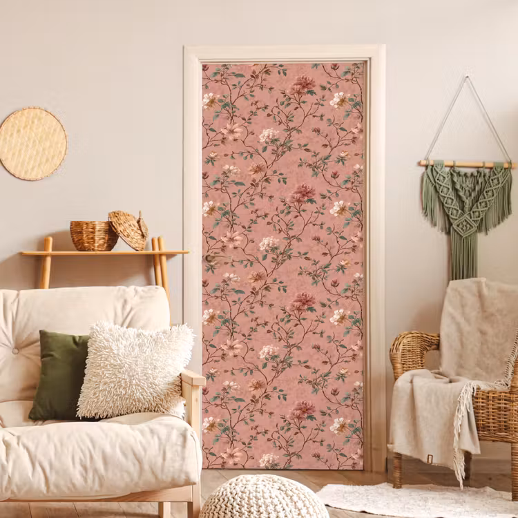 Botanisch - Bloemen - Roze deurposter klein 289 -sfeer2