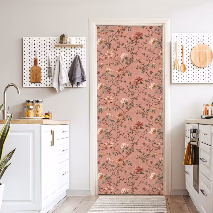 Botanisch - Bloemen - Roze deurposter klein 289 -sfeer5