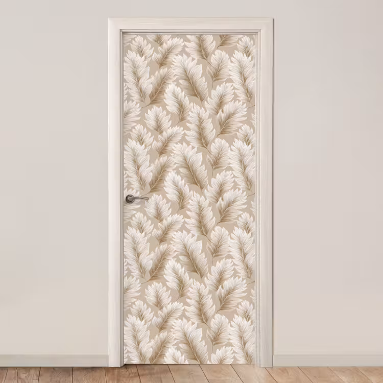 Botanisch - Patroon - Beige deurposter klein 289 -3d_beige