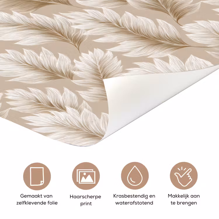 Botanisch - Patroon - Beige deurposter klein 289 -closeup_NL