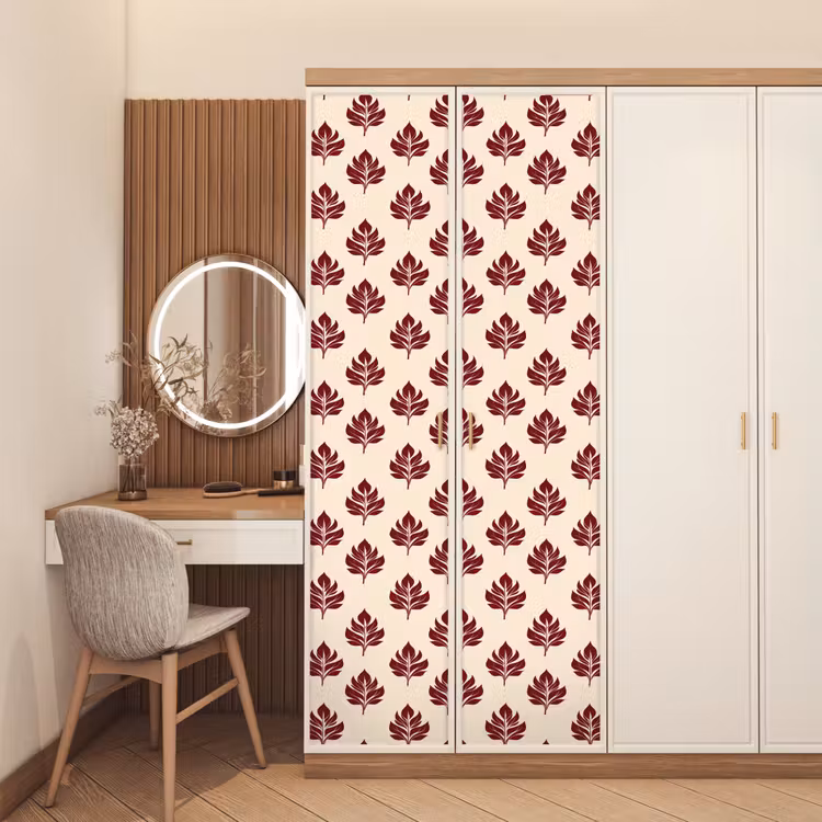 Botanisch - Patroon - Bordeaux deurposter klein 289 -sfeer3