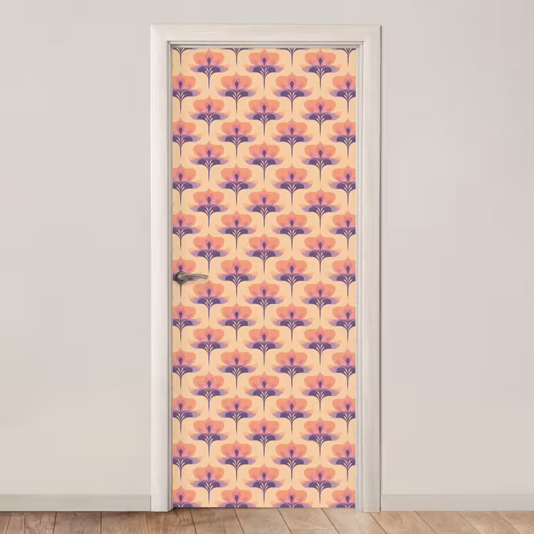 Botanisch - Patroon - Pastel deurposter klein 289 -3d_beige