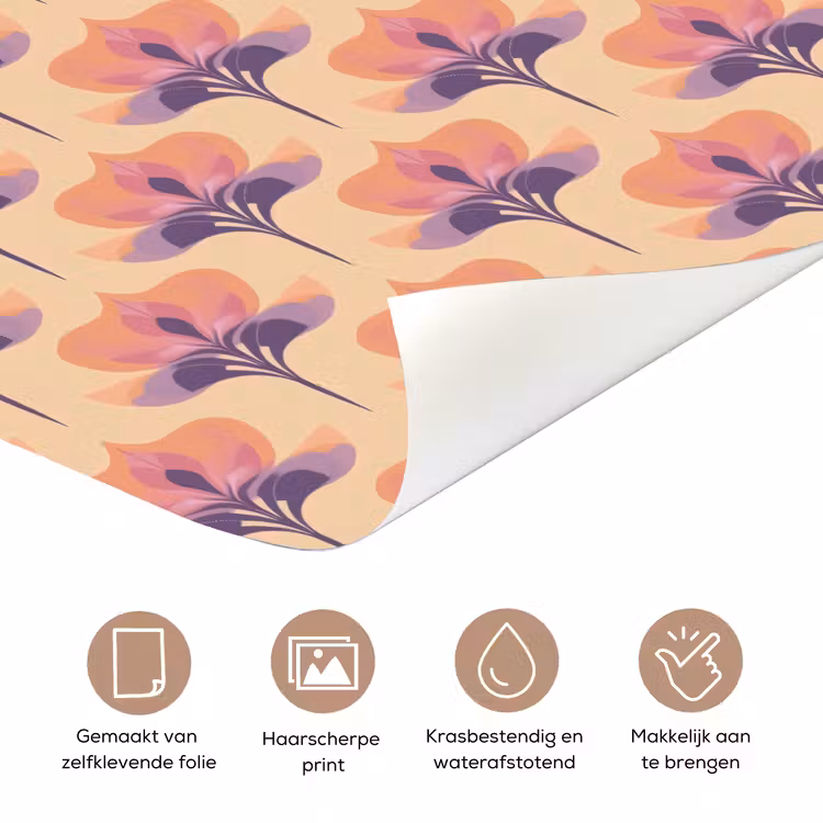 Botanisch - Patroon - Pastel deurposter klein 289 -closeup_NL