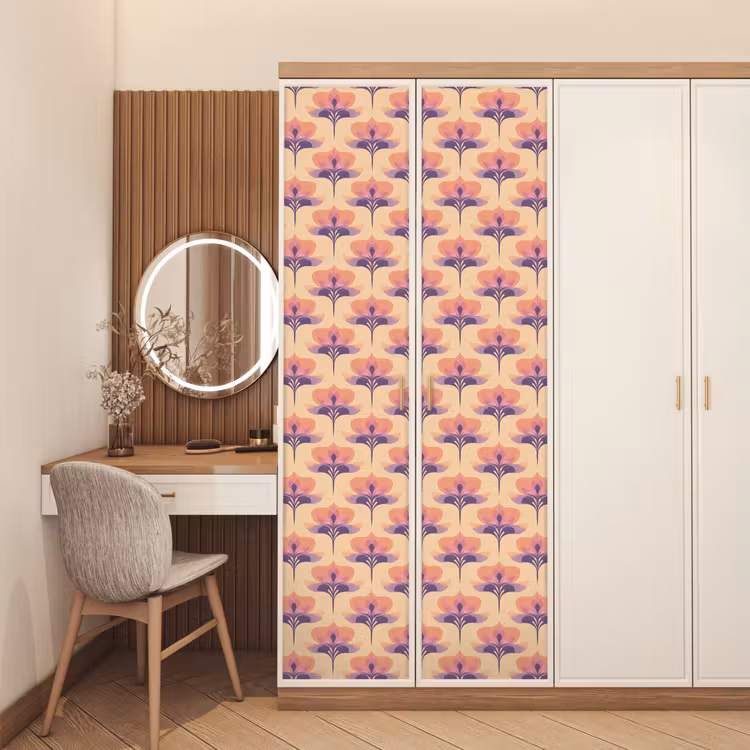 Botanisch - Patroon - Pastel deurposter klein 289 -sfeer3