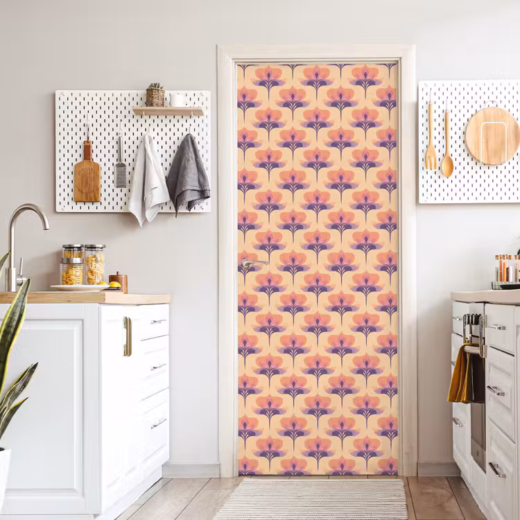 Botanisch - Patroon - Pastel deurposter klein 289 -sfeer5