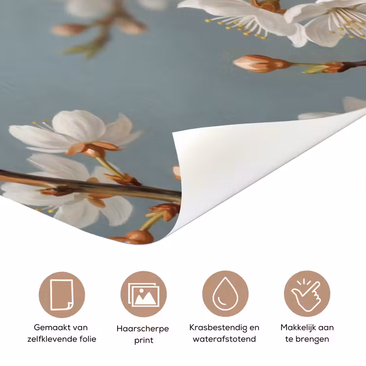 Botanisch - Stilleven - Blauw deurposter klein -closeup_NL
