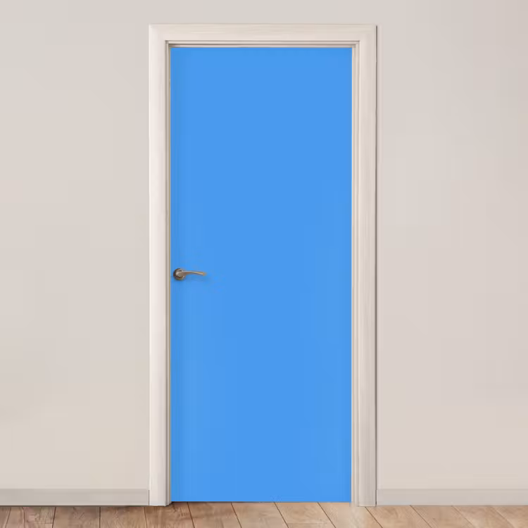 Bright - Azure - Blauw deurposter klein 289 -3d_beige