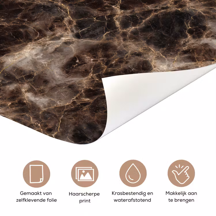 Bruin - Goud - Marmer deurposter klein 289 -closeup_NL