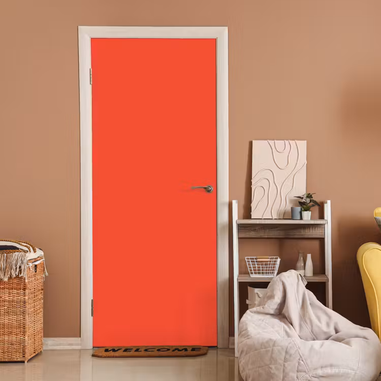 Burnt - Coral - Oranje deurposter klein 289 -sfeer1