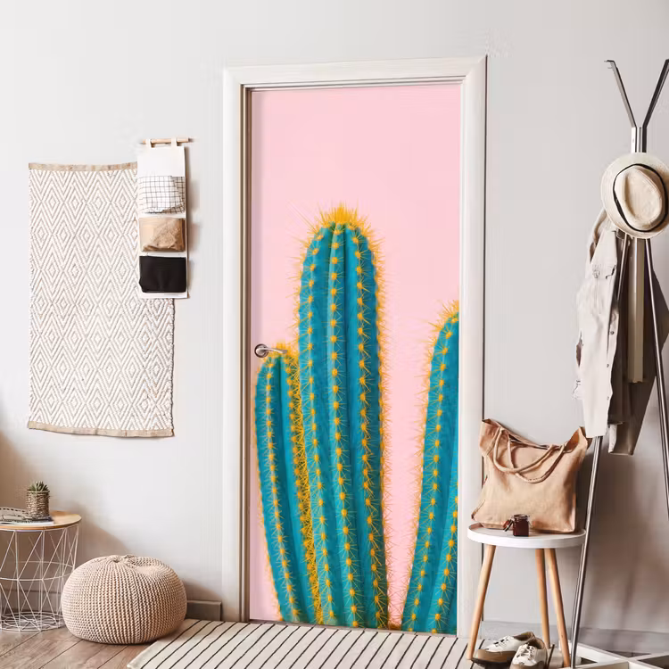 Cactussen - Modern - Pastel deurposter klein -sfeer6