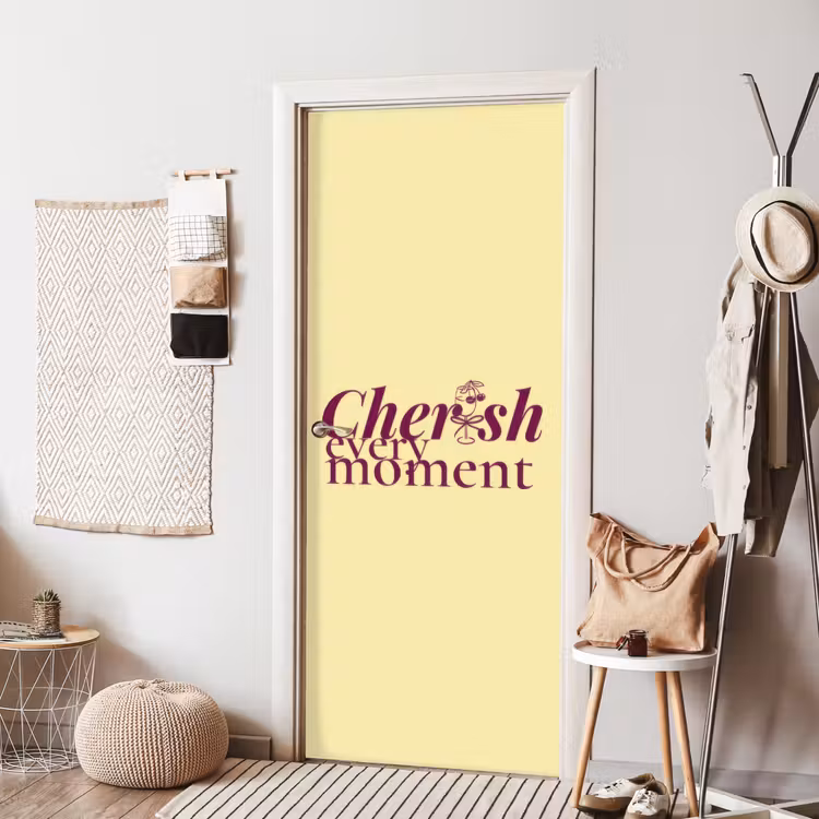 Cherish every moment - Cocktailglas - Geel deurposter klein -sfeer6