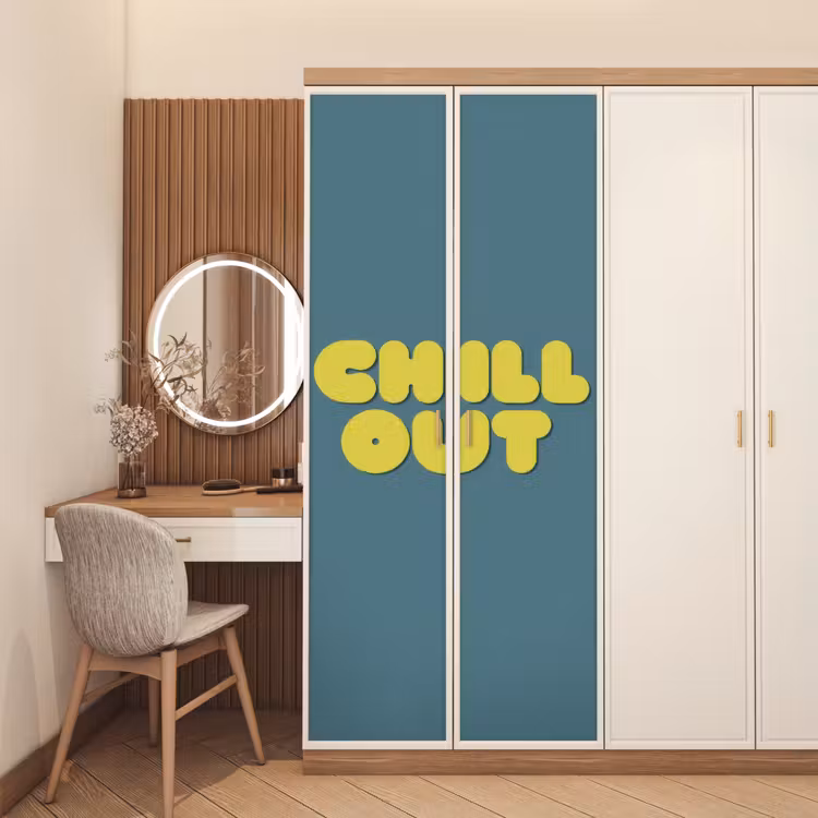 Chill out - Geel - Blauw deurposter klein -sfeer3