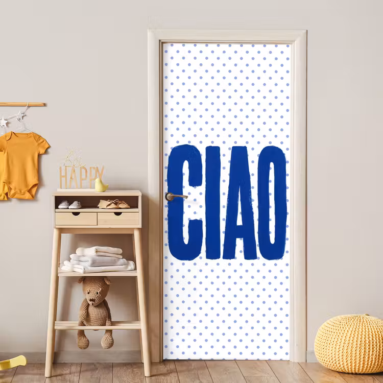 Ciao - Blauw - Stippen deurposter klein -sfeer4
