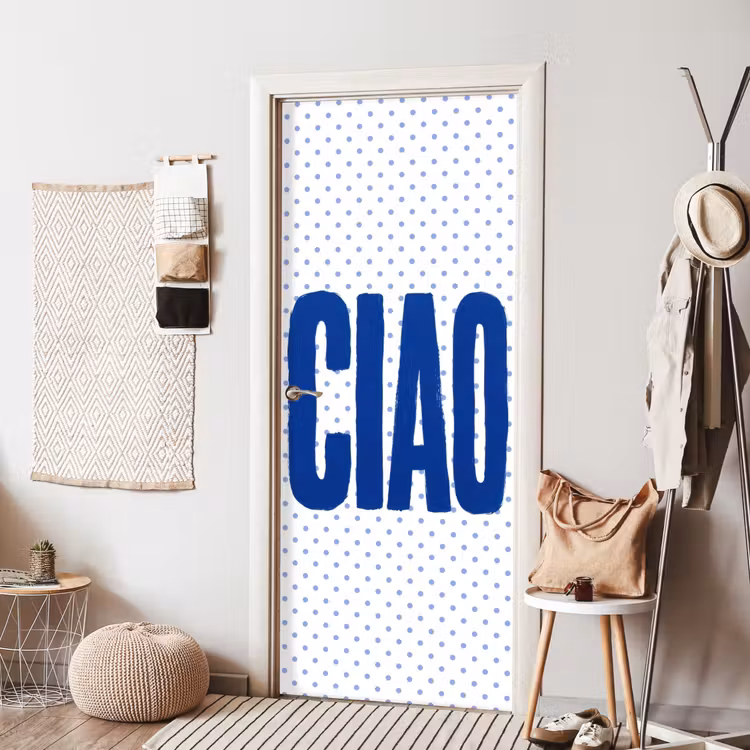 Ciao - Blauw - Stippen deurposter klein -sfeer6