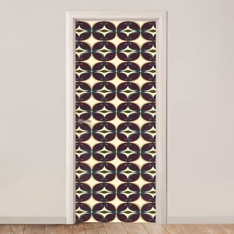 Cirkel - Retro - Kleurrijk deurposter klein 289 -3d_beige