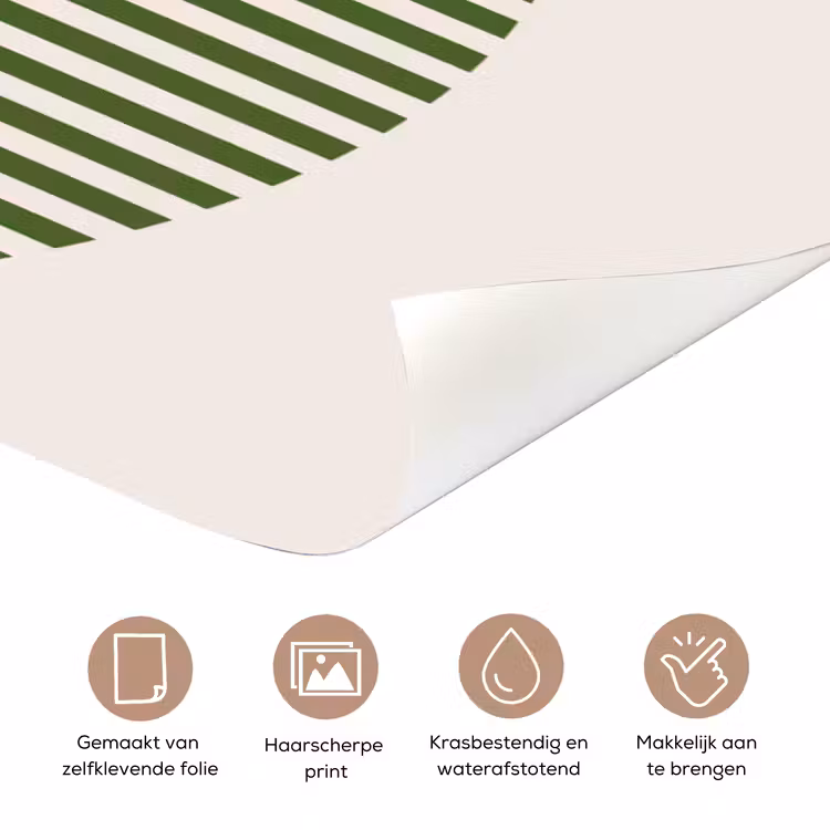 Cirkel - Strepen - Geometrisch - Abstract - Groen deurposter klein -closeup_NL