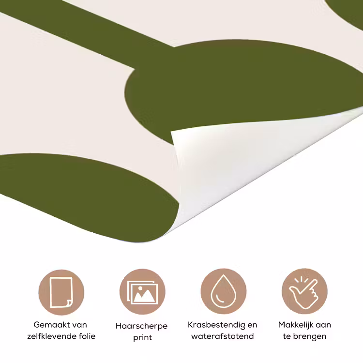 Cirkels - Geometrisch - Abstract - Modern - Groen deurposter klein -closeup_NL