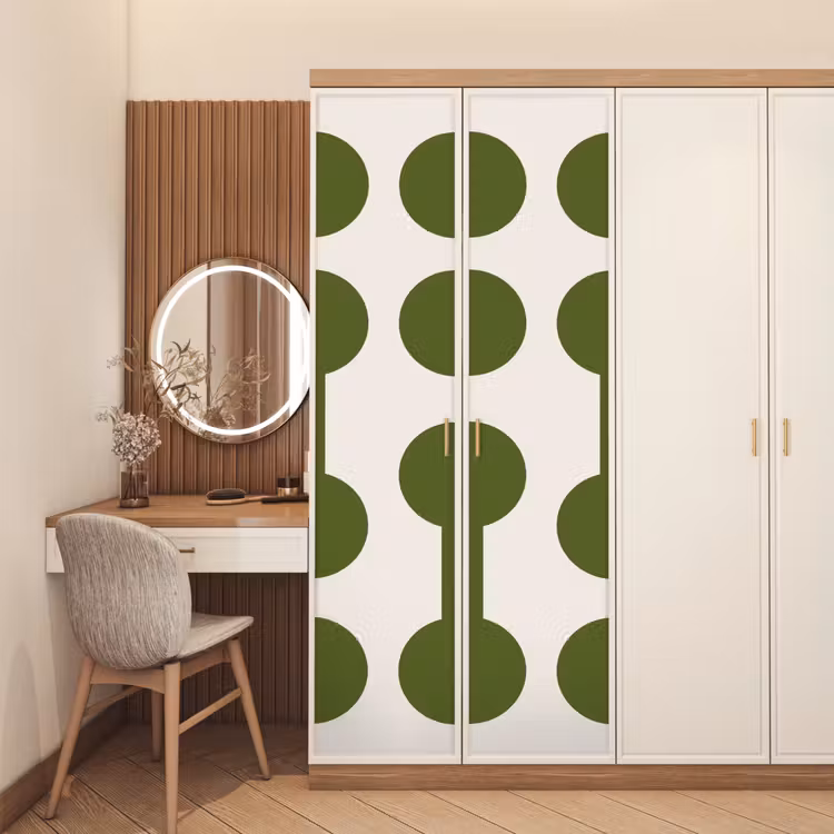 Cirkels - Geometrisch - Abstract - Modern - Groen deurposter klein -sfeer3