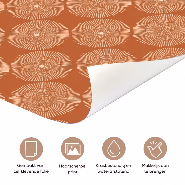 Cirkels - Grafisch - Patroon - Terracotta deurposter klein 289 -closeup_NL