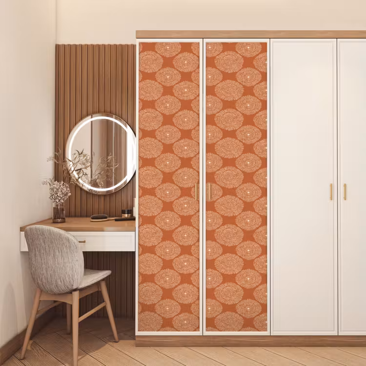 Cirkels - Grafisch - Patroon - Terracotta deurposter klein 289 -sfeer3