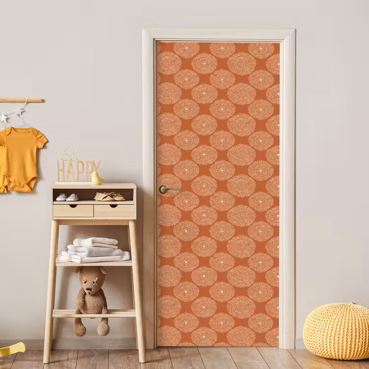 Cirkels - Grafisch - Patroon - Terracotta deurposter klein 289 -sfeer4