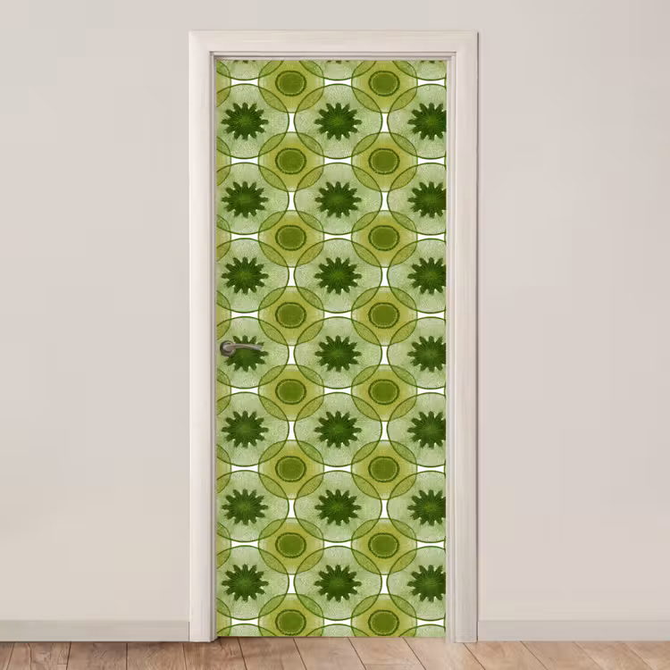 Cirkels - Patroon - Groen deurposter klein 289 -3d_beige