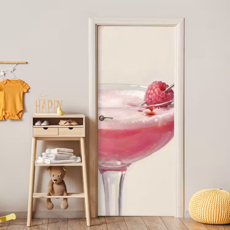 Cocktail - Framboos - Drank - Modern - Roze deurposter klein -sfeer4
