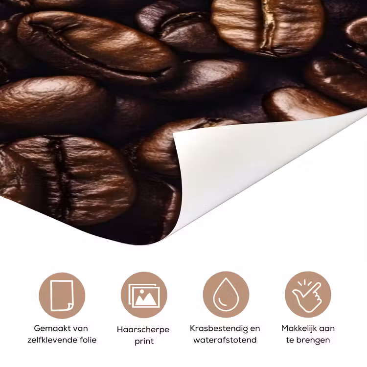 Coffee First - Koffiebonen - Roze deurposter klein -closeup_NL