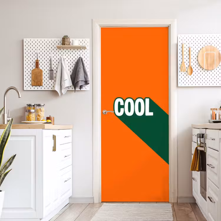 Cool - Oranje - Groen deurposter klein -sfeer5