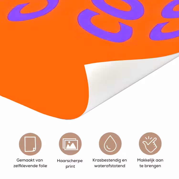 Cool - Paars - Oranje deurposter klein -closeup_NL