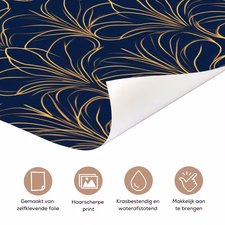Deco - Waaier - Blauw deurposter klein 289 -closeup_NL