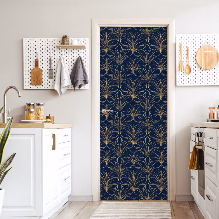 Deco - Waaier - Blauw deurposter klein 289 -sfeer5