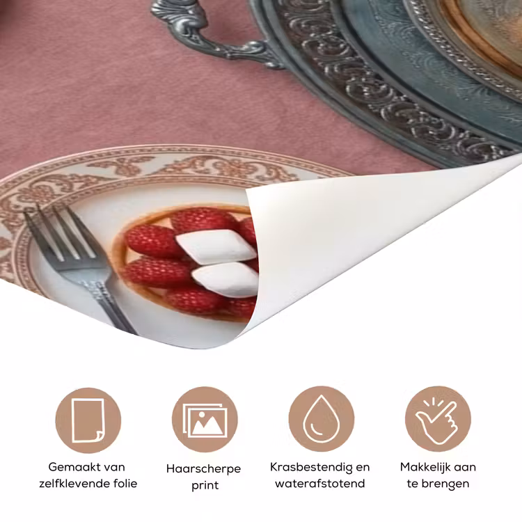 Dessert - Taart - Gebak - Zoet - Roze deurposter klein -closeup_NL