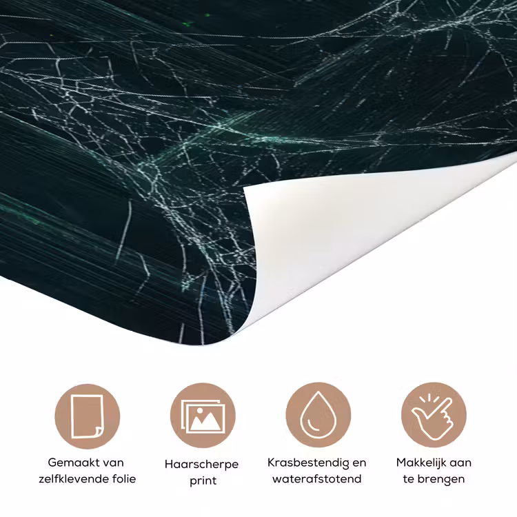 Deur - Spookhuis - Groen - Spinnenweb deurposter klein -closeup_NL