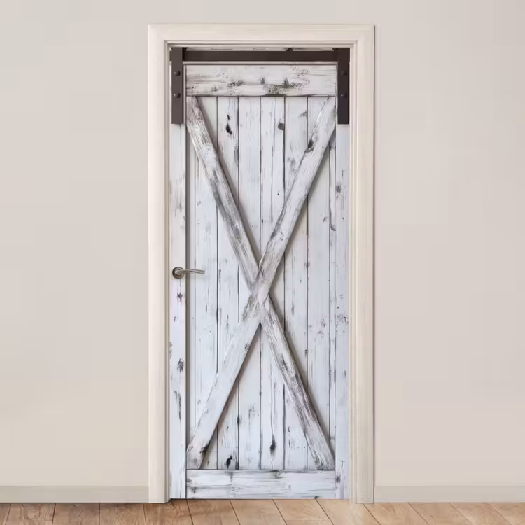Deur - Wit - Hout deurposter klein -3d_beige