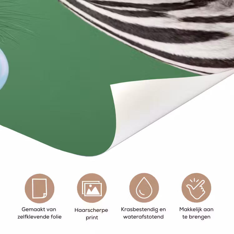 Dier - Bril - Bel - Modern - Groen deurposter klein -closeup_NL