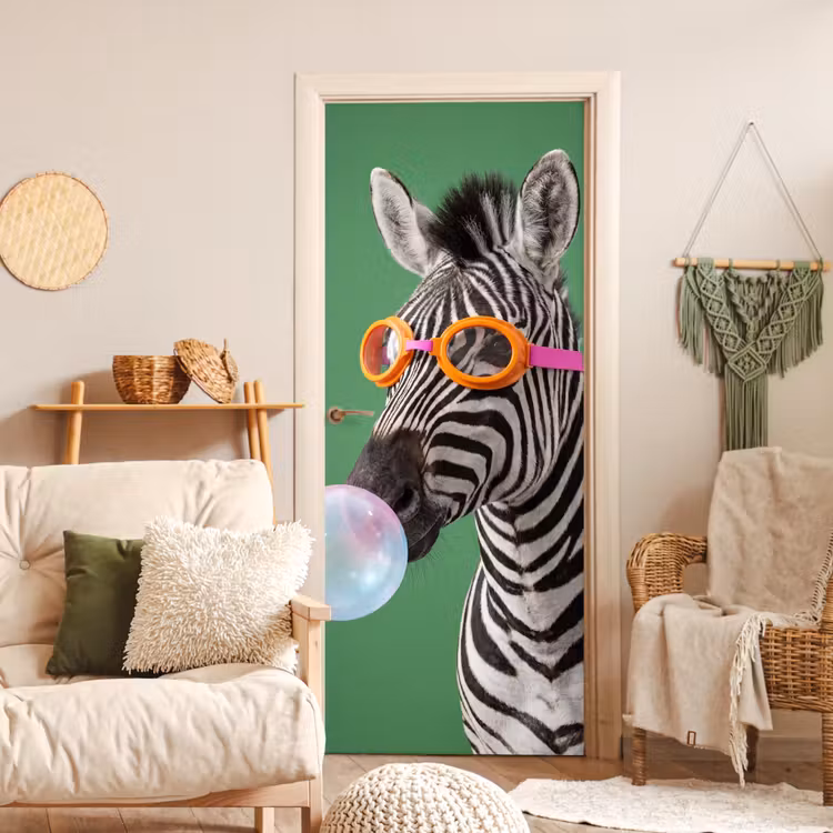 Dier - Bril - Bel - Modern - Groen deurposter klein -sfeer2