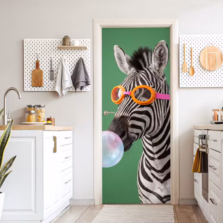 Dier - Bril - Bel - Modern - Groen deurposter klein -sfeer5